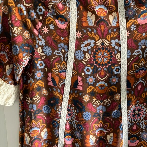 Matilda Jane Dress Women Lace Trim Floral Brown Size Small Boho. - Picture 8 of 11